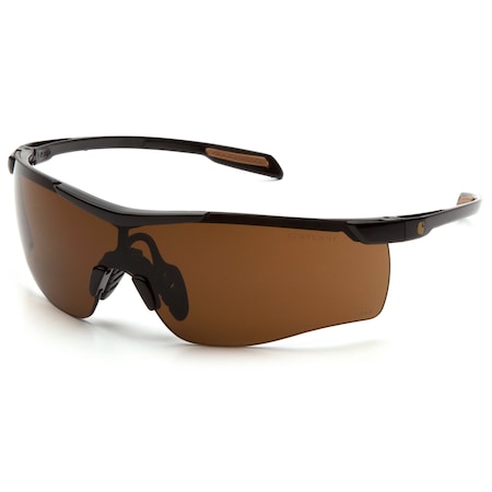 Carhartt Cayce, Safety Glasses, Anti-Fog, sandstone bronze Lens, Black Frame CHB918ST